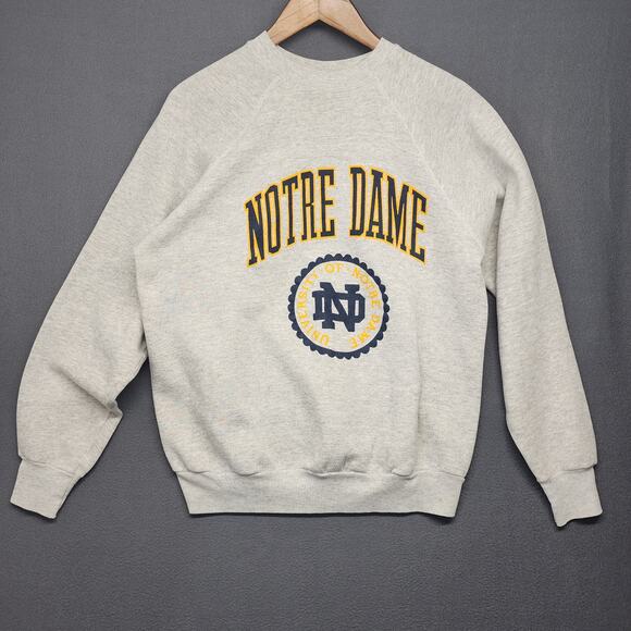 University of Notre Dame Sweatshirt XL Tultex Classics Grey Crewneck Vintage USA - Picture 1 of 11